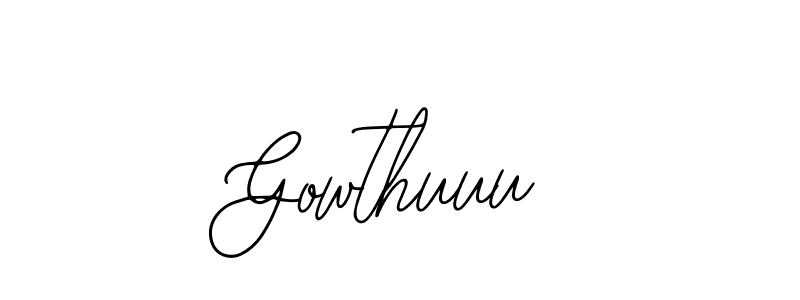 Use a signature maker to create a handwritten signature online. With this signature software, you can design (Bearetta-2O07w) your own signature for name Gowthuuu. Gowthuuu signature style 12 images and pictures png