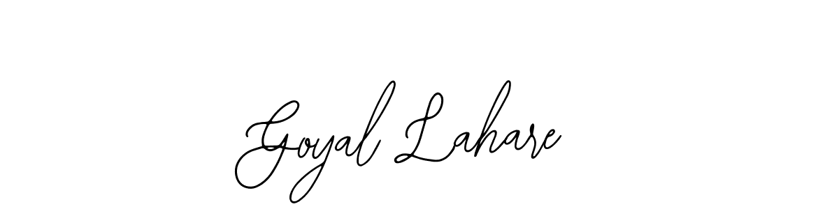 The best way (Bearetta-2O07w) to make a short signature is to pick only two or three words in your name. The name Goyal Lahare include a total of six letters. For converting this name. Goyal Lahare signature style 12 images and pictures png