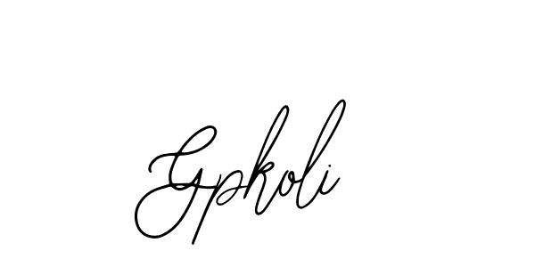 How to make Gpkoli name signature. Use Bearetta-2O07w style for creating short signs online. This is the latest handwritten sign. Gpkoli signature style 12 images and pictures png