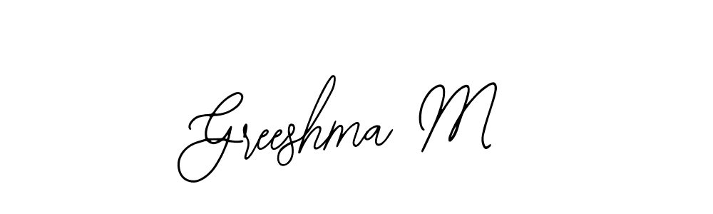 Design your own signature with our free online signature maker. With this signature software, you can create a handwritten (Bearetta-2O07w) signature for name Greeshma M. Greeshma M signature style 12 images and pictures png