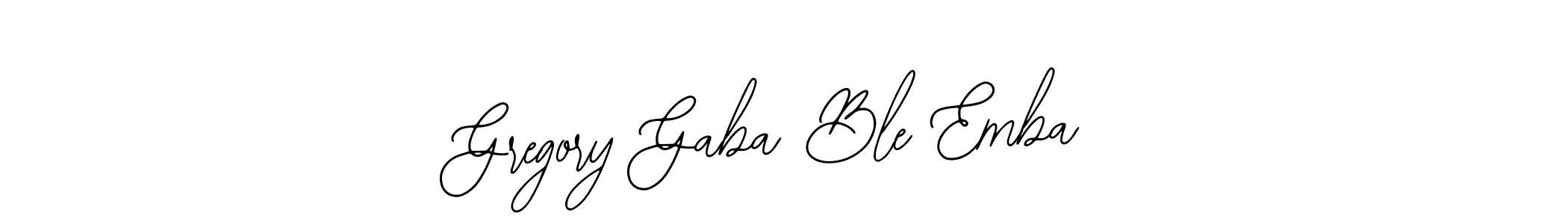 Use a signature maker to create a handwritten signature online. With this signature software, you can design (Bearetta-2O07w) your own signature for name Gregory Gaba Ble Emba. Gregory Gaba Ble Emba signature style 12 images and pictures png