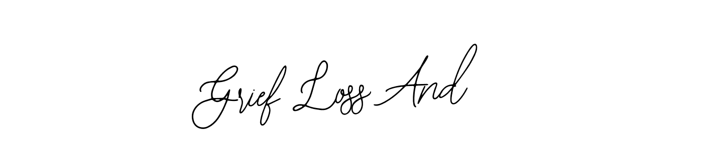 if you are searching for the best signature style for your name Grief Loss And. so please give up your signature search. here we have designed multiple signature styles  using Bearetta-2O07w. Grief Loss And signature style 12 images and pictures png