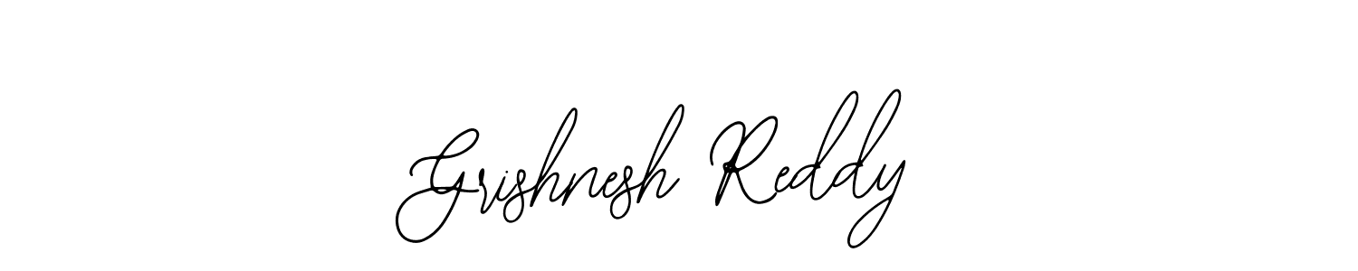 How to make Grishnesh Reddy name signature. Use Bearetta-2O07w style for creating short signs online. This is the latest handwritten sign. Grishnesh Reddy signature style 12 images and pictures png