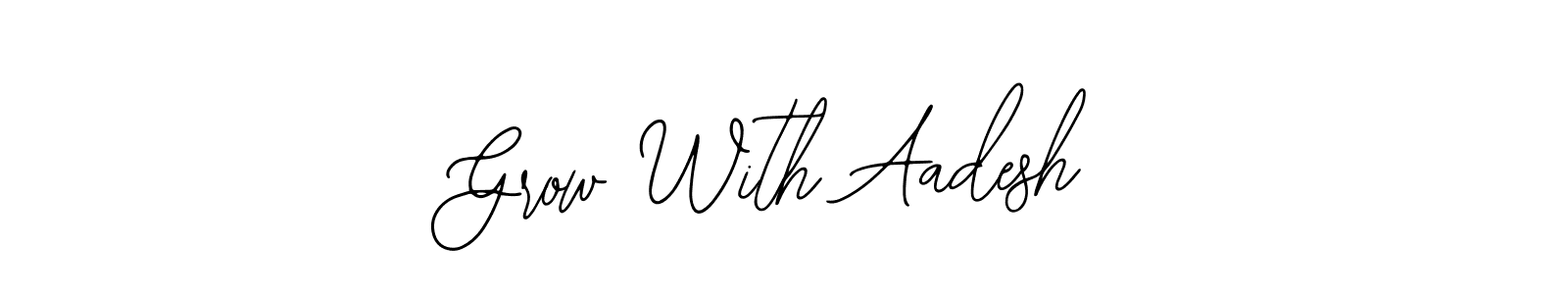 The best way (Bearetta-2O07w) to make a short signature is to pick only two or three words in your name. The name Grow With Aadesh include a total of six letters. For converting this name. Grow With Aadesh signature style 12 images and pictures png