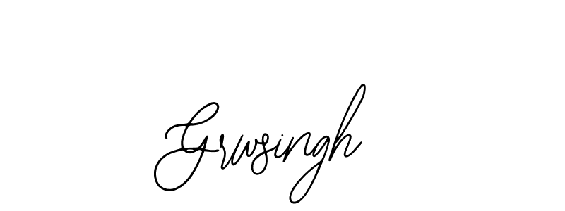 How to make Grwsingh name signature. Use Bearetta-2O07w style for creating short signs online. This is the latest handwritten sign. Grwsingh signature style 12 images and pictures png