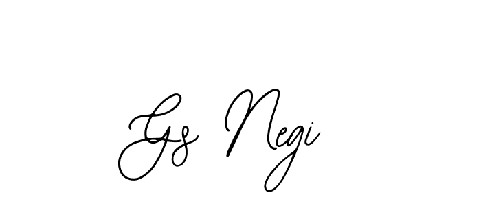 How to make Gs Negi name signature. Use Bearetta-2O07w style for creating short signs online. This is the latest handwritten sign. Gs Negi signature style 12 images and pictures png