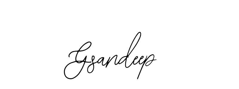 How to make Gsandeep name signature. Use Bearetta-2O07w style for creating short signs online. This is the latest handwritten sign. Gsandeep signature style 12 images and pictures png