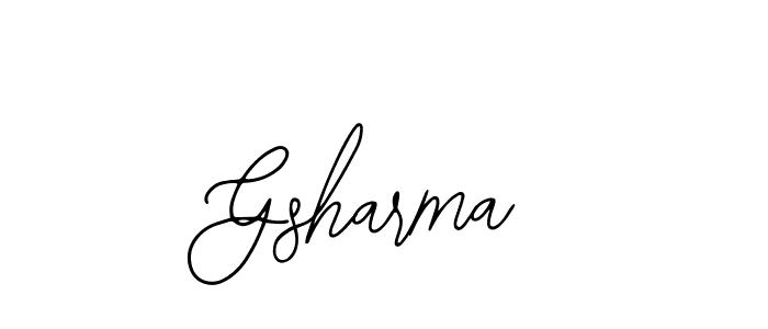 How to make Gsharma signature? Bearetta-2O07w is a professional autograph style. Create handwritten signature for Gsharma name. Gsharma signature style 12 images and pictures png