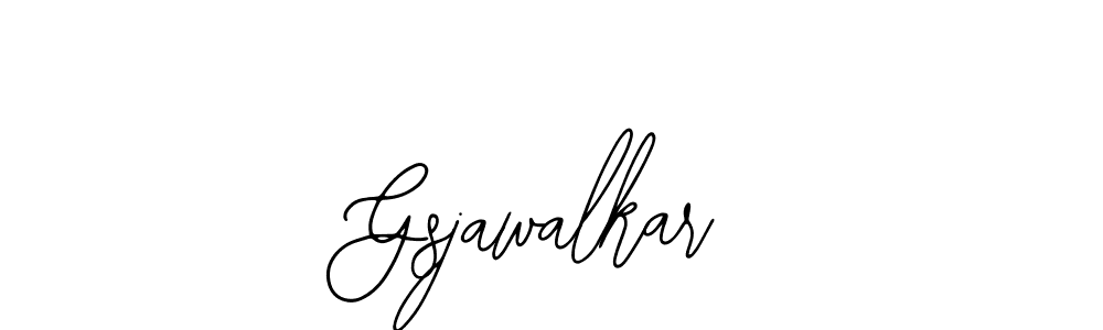 How to make Gsjawalkar name signature. Use Bearetta-2O07w style for creating short signs online. This is the latest handwritten sign. Gsjawalkar signature style 12 images and pictures png