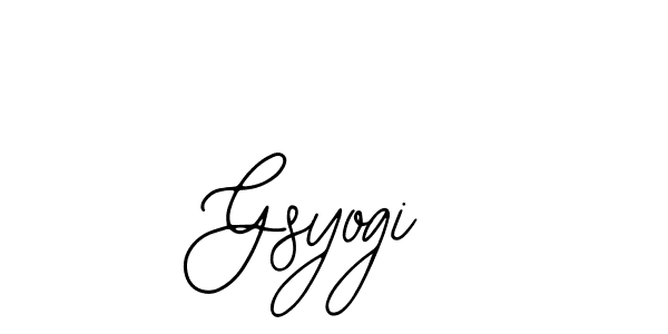 The best way (Bearetta-2O07w) to make a short signature is to pick only two or three words in your name. The name Gsyogi include a total of six letters. For converting this name. Gsyogi signature style 12 images and pictures png