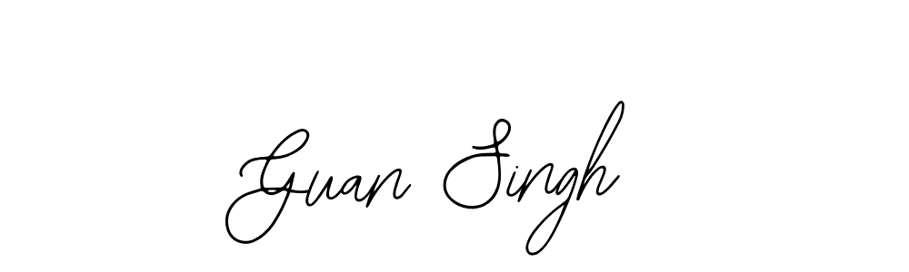 You should practise on your own different ways (Bearetta-2O07w) to write your name (Guan Singh) in signature. don't let someone else do it for you. Guan Singh signature style 12 images and pictures png