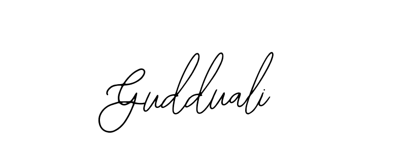 How to make Gudduali name signature. Use Bearetta-2O07w style for creating short signs online. This is the latest handwritten sign. Gudduali signature style 12 images and pictures png