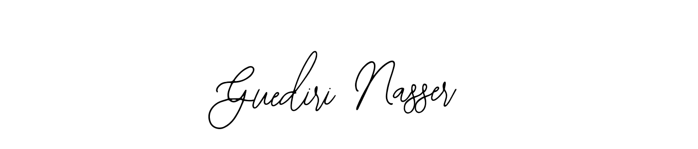 You should practise on your own different ways (Bearetta-2O07w) to write your name (Guediri Nasser) in signature. don't let someone else do it for you. Guediri Nasser signature style 12 images and pictures png