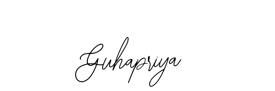 The best way (Bearetta-2O07w) to make a short signature is to pick only two or three words in your name. The name Guhapriya include a total of six letters. For converting this name. Guhapriya signature style 12 images and pictures png