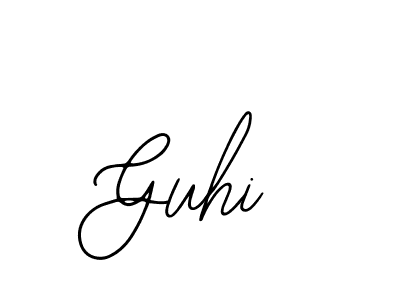 Use a signature maker to create a handwritten signature online. With this signature software, you can design (Bearetta-2O07w) your own signature for name Guhi. Guhi signature style 12 images and pictures png