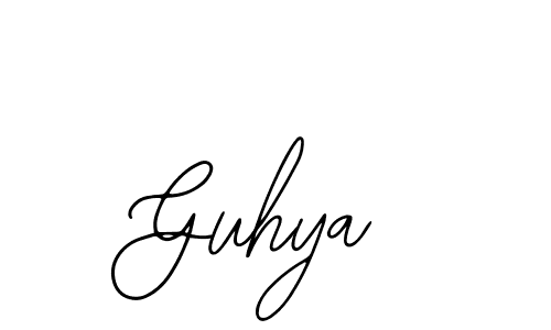 if you are searching for the best signature style for your name Guhya. so please give up your signature search. here we have designed multiple signature styles  using Bearetta-2O07w. Guhya signature style 12 images and pictures png