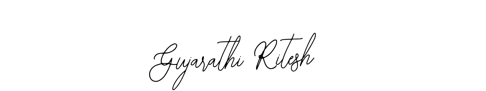 Use a signature maker to create a handwritten signature online. With this signature software, you can design (Bearetta-2O07w) your own signature for name Gujarathi Ritesh. Gujarathi Ritesh signature style 12 images and pictures png