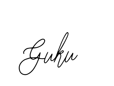You should practise on your own different ways (Bearetta-2O07w) to write your name (Guku) in signature. don't let someone else do it for you. Guku signature style 12 images and pictures png