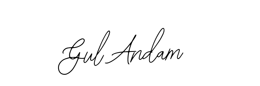 You should practise on your own different ways (Bearetta-2O07w) to write your name (Gul Andam) in signature. don't let someone else do it for you. Gul Andam signature style 12 images and pictures png