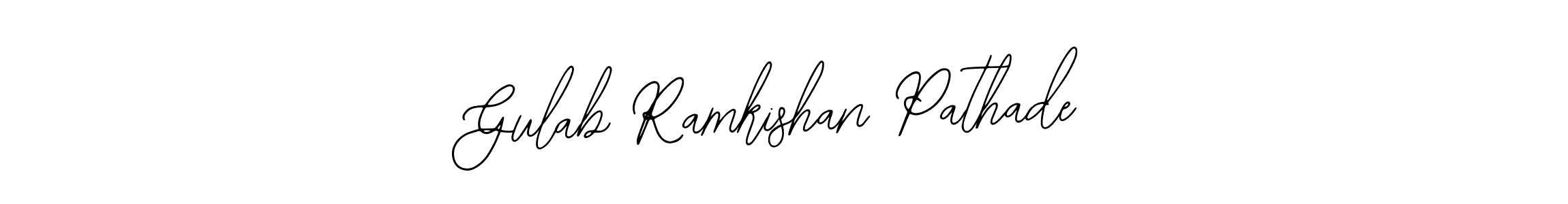 The best way (Bearetta-2O07w) to make a short signature is to pick only two or three words in your name. The name Gulab Ramkishan Pathade include a total of six letters. For converting this name. Gulab Ramkishan Pathade signature style 12 images and pictures png