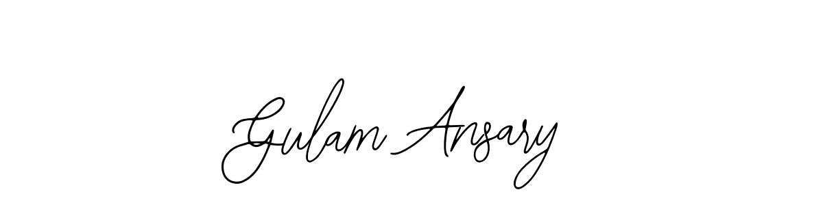 You should practise on your own different ways (Bearetta-2O07w) to write your name (Gulam Ansary) in signature. don't let someone else do it for you. Gulam Ansary signature style 12 images and pictures png