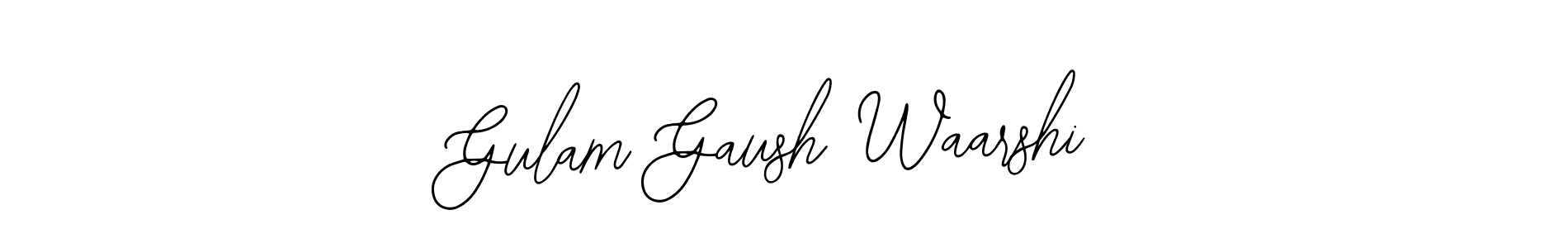 Similarly Bearetta-2O07w is the best handwritten signature design. Signature creator online .You can use it as an online autograph creator for name Gulam Gaush Waarshi. Gulam Gaush Waarshi signature style 12 images and pictures png