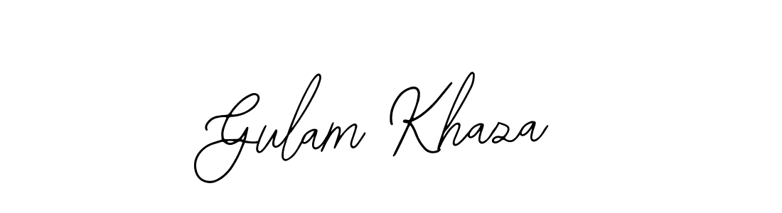The best way (Bearetta-2O07w) to make a short signature is to pick only two or three words in your name. The name Gulam Khaza include a total of six letters. For converting this name. Gulam Khaza signature style 12 images and pictures png