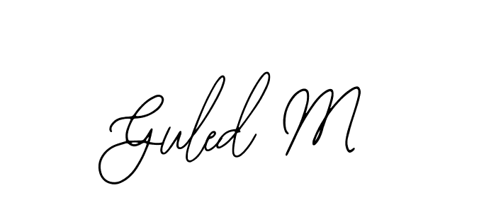 How to make Guled M name signature. Use Bearetta-2O07w style for creating short signs online. This is the latest handwritten sign. Guled M signature style 12 images and pictures png