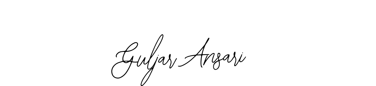 if you are searching for the best signature style for your name Guljar Ansari. so please give up your signature search. here we have designed multiple signature styles  using Bearetta-2O07w. Guljar Ansari signature style 12 images and pictures png