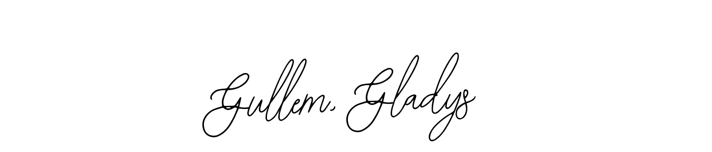 It looks lik you need a new signature style for name Gullem, Gladys. Design unique handwritten (Bearetta-2O07w) signature with our free signature maker in just a few clicks. Gullem, Gladys signature style 12 images and pictures png