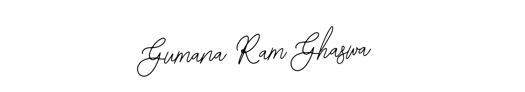 Bearetta-2O07w is a professional signature style that is perfect for those who want to add a touch of class to their signature. It is also a great choice for those who want to make their signature more unique. Get Gumana Ram Ghaswa name to fancy signature for free. Gumana Ram Ghaswa signature style 12 images and pictures png