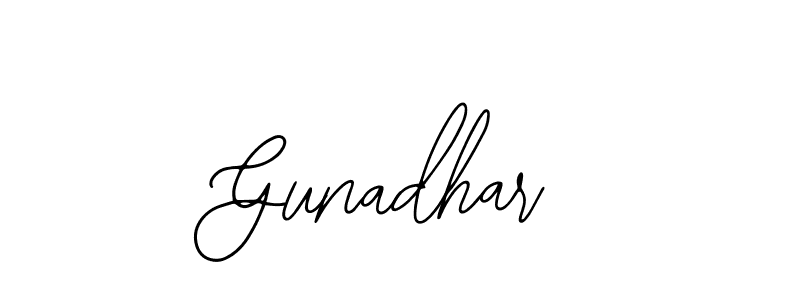 How to make Gunadhar signature? Bearetta-2O07w is a professional autograph style. Create handwritten signature for Gunadhar name. Gunadhar signature style 12 images and pictures png