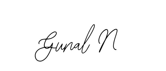 Also You can easily find your signature by using the search form. We will create Gunal N name handwritten signature images for you free of cost using Bearetta-2O07w sign style. Gunal N signature style 12 images and pictures png