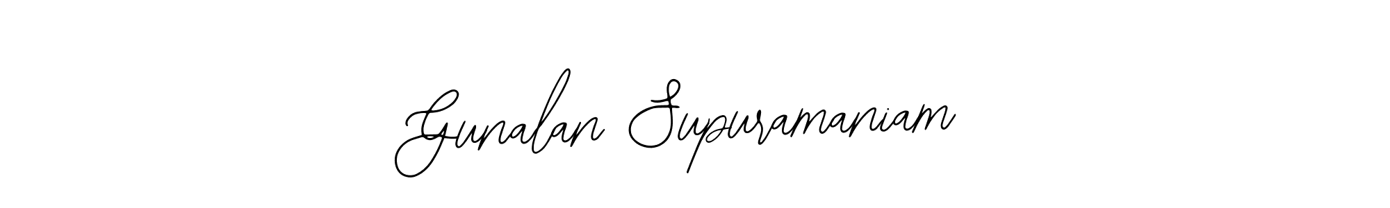 You should practise on your own different ways (Bearetta-2O07w) to write your name (Gunalan Supuramaniam) in signature. don't let someone else do it for you. Gunalan Supuramaniam signature style 12 images and pictures png