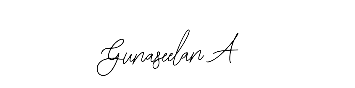 You should practise on your own different ways (Bearetta-2O07w) to write your name (Gunaseelan A) in signature. don't let someone else do it for you. Gunaseelan A signature style 12 images and pictures png