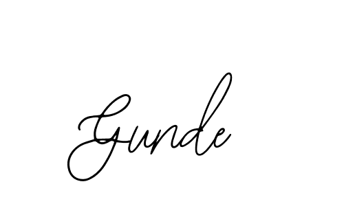 Make a beautiful signature design for name Gunde. With this signature (Bearetta-2O07w) style, you can create a handwritten signature for free. Gunde signature style 12 images and pictures png