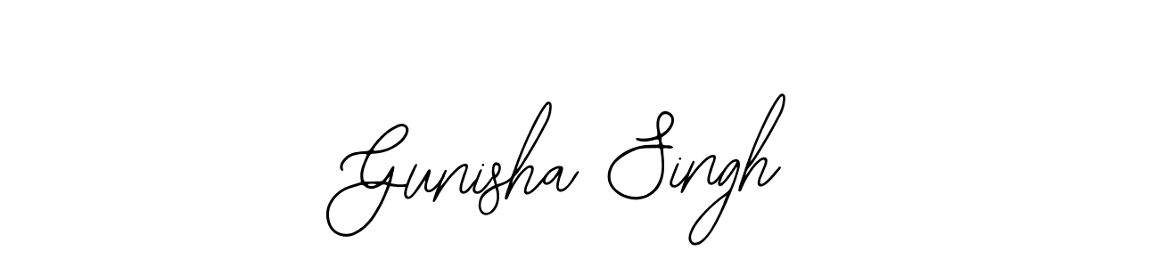 The best way (Bearetta-2O07w) to make a short signature is to pick only two or three words in your name. The name Gunisha Singh include a total of six letters. For converting this name. Gunisha Singh signature style 12 images and pictures png