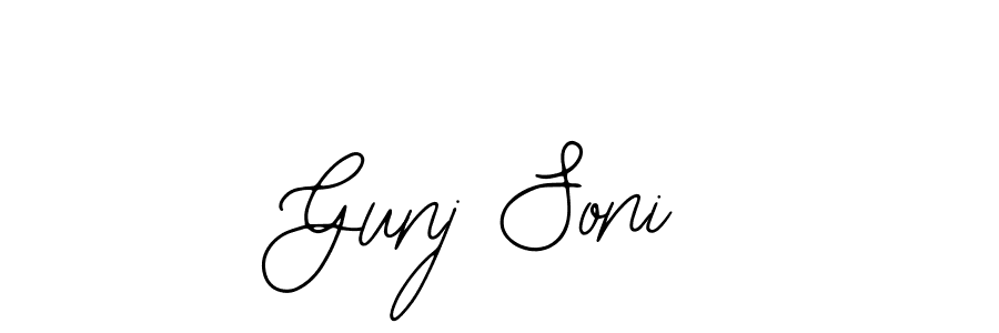How to make Gunj Soni name signature. Use Bearetta-2O07w style for creating short signs online. This is the latest handwritten sign. Gunj Soni signature style 12 images and pictures png