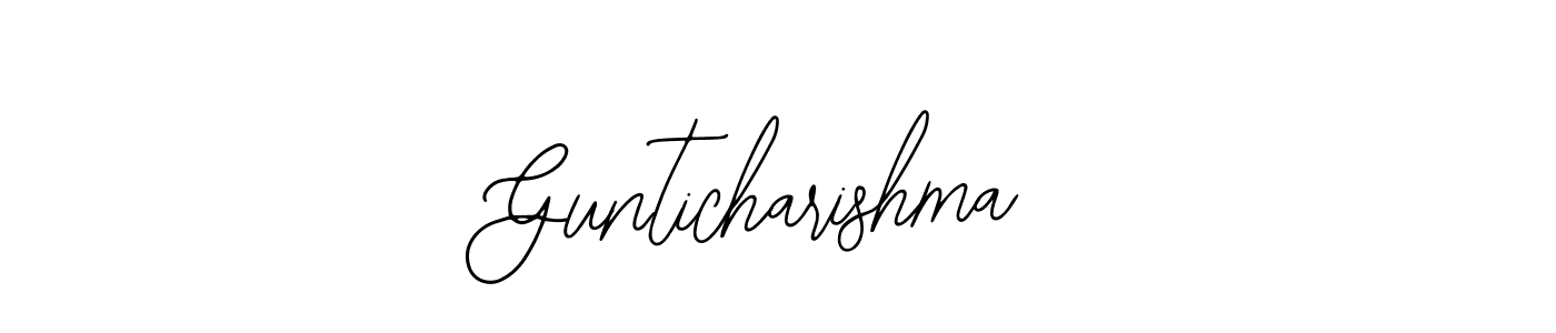 Use a signature maker to create a handwritten signature online. With this signature software, you can design (Bearetta-2O07w) your own signature for name Gunticharishma. Gunticharishma signature style 12 images and pictures png