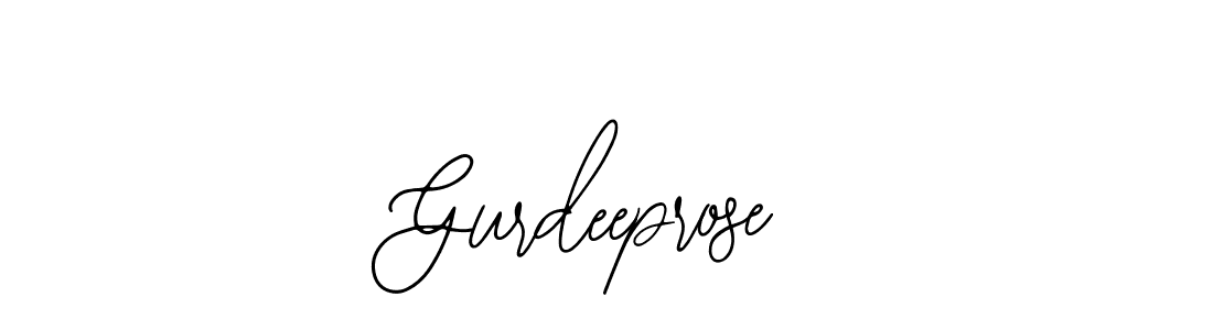 How to make Gurdeeprose name signature. Use Bearetta-2O07w style for creating short signs online. This is the latest handwritten sign. Gurdeeprose signature style 12 images and pictures png