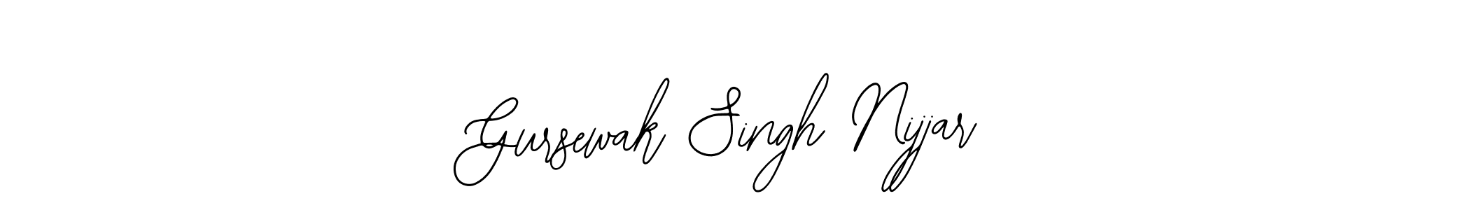 Bearetta-2O07w is a professional signature style that is perfect for those who want to add a touch of class to their signature. It is also a great choice for those who want to make their signature more unique. Get Gursewak Singh Nijjar name to fancy signature for free. Gursewak Singh Nijjar signature style 12 images and pictures png