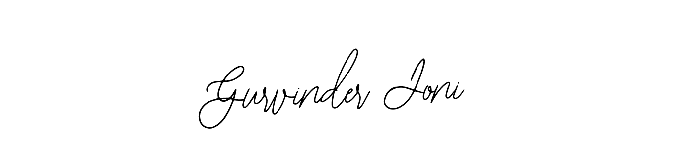 How to make Gurvinder Joni name signature. Use Bearetta-2O07w style for creating short signs online. This is the latest handwritten sign. Gurvinder Joni signature style 12 images and pictures png