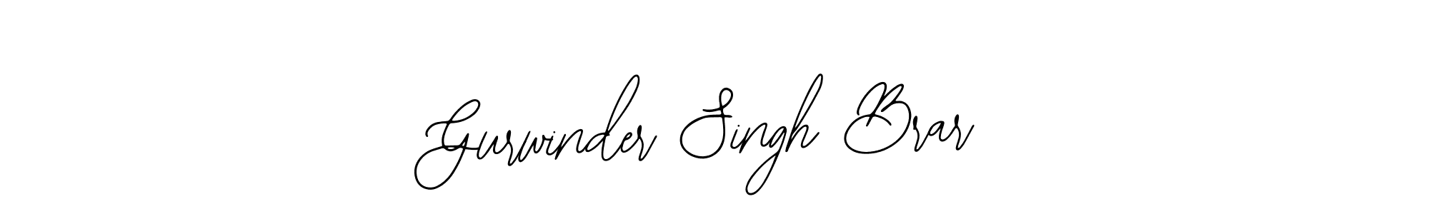 How to make Gurwinder Singh Brar name signature. Use Bearetta-2O07w style for creating short signs online. This is the latest handwritten sign. Gurwinder Singh Brar signature style 12 images and pictures png