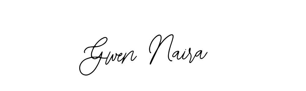 Make a beautiful signature design for name Gwen Naira. With this signature (Bearetta-2O07w) style, you can create a handwritten signature for free. Gwen Naira signature style 12 images and pictures png