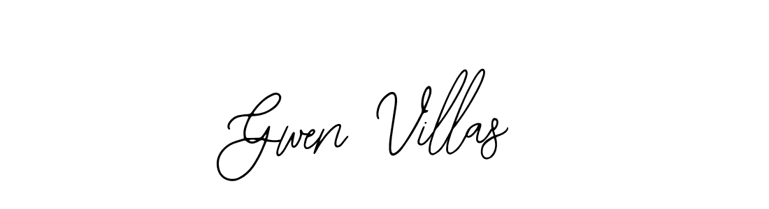 How to make Gwen Villas name signature. Use Bearetta-2O07w style for creating short signs online. This is the latest handwritten sign. Gwen Villas signature style 12 images and pictures png