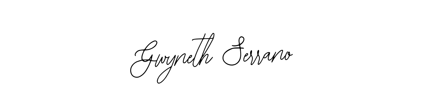 How to make Gwyneth Serrano name signature. Use Bearetta-2O07w style for creating short signs online. This is the latest handwritten sign. Gwyneth Serrano signature style 12 images and pictures png