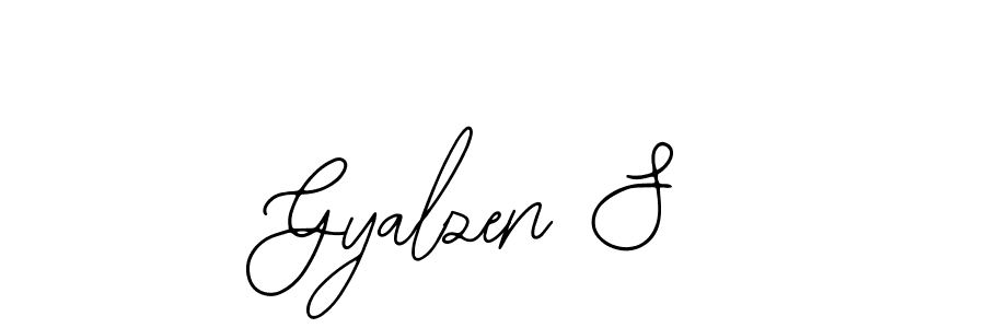You can use this online signature creator to create a handwritten signature for the name Gyalzen S. This is the best online autograph maker. Gyalzen S signature style 12 images and pictures png