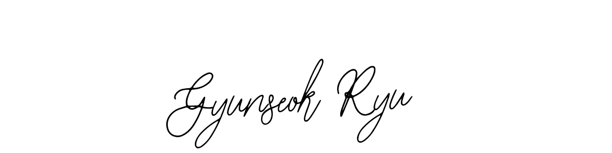 How to make Gyunseok Ryu name signature. Use Bearetta-2O07w style for creating short signs online. This is the latest handwritten sign. Gyunseok Ryu signature style 12 images and pictures png