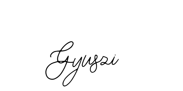 if you are searching for the best signature style for your name Gyuszi. so please give up your signature search. here we have designed multiple signature styles  using Bearetta-2O07w. Gyuszi signature style 12 images and pictures png