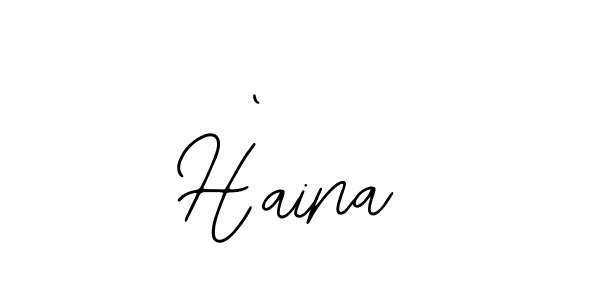 Create a beautiful signature design for name H`aina. With this signature (Bearetta-2O07w) fonts, you can make a handwritten signature for free. H`aina signature style 12 images and pictures png